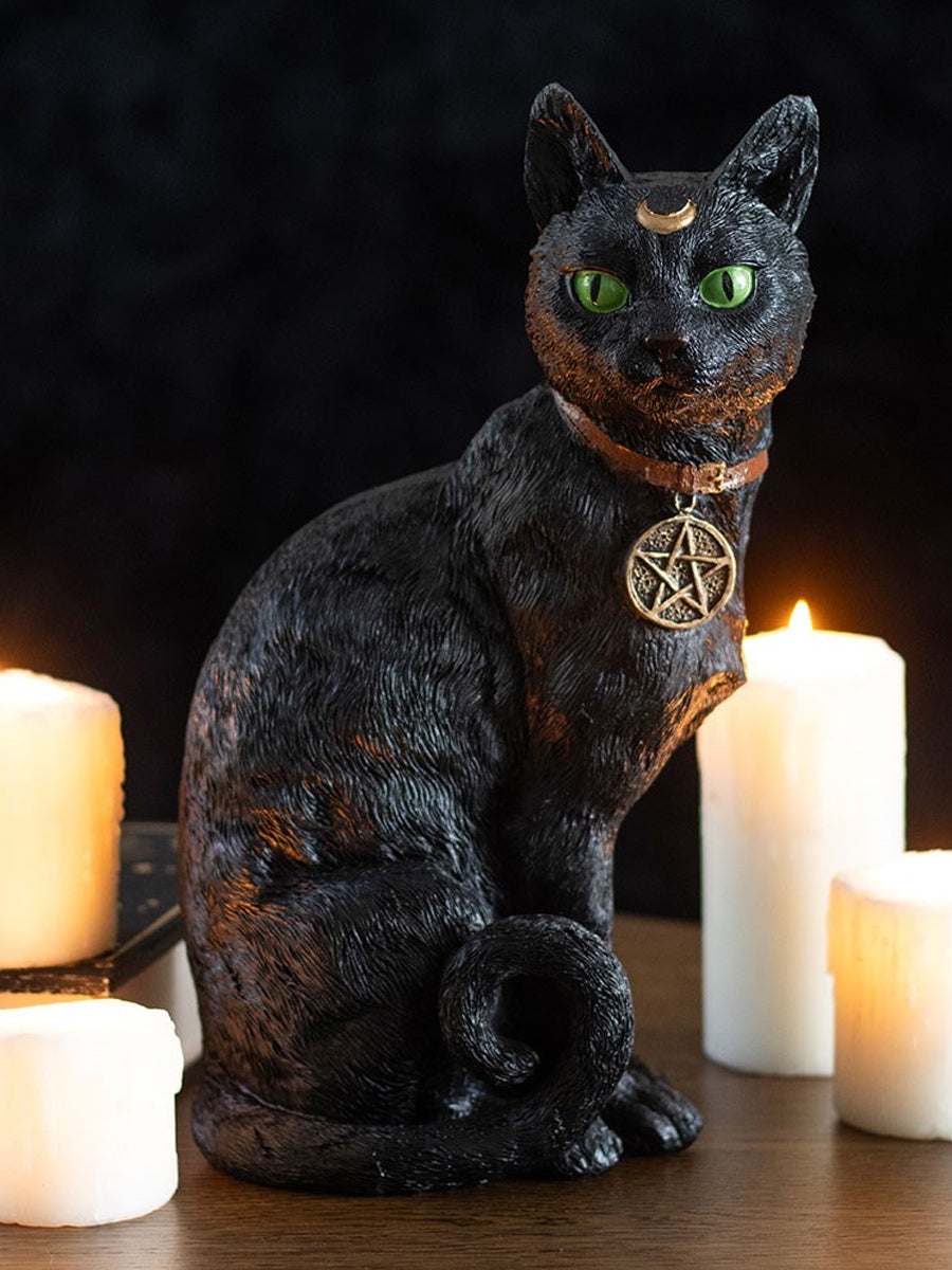 Sitting Black Cat Figurine