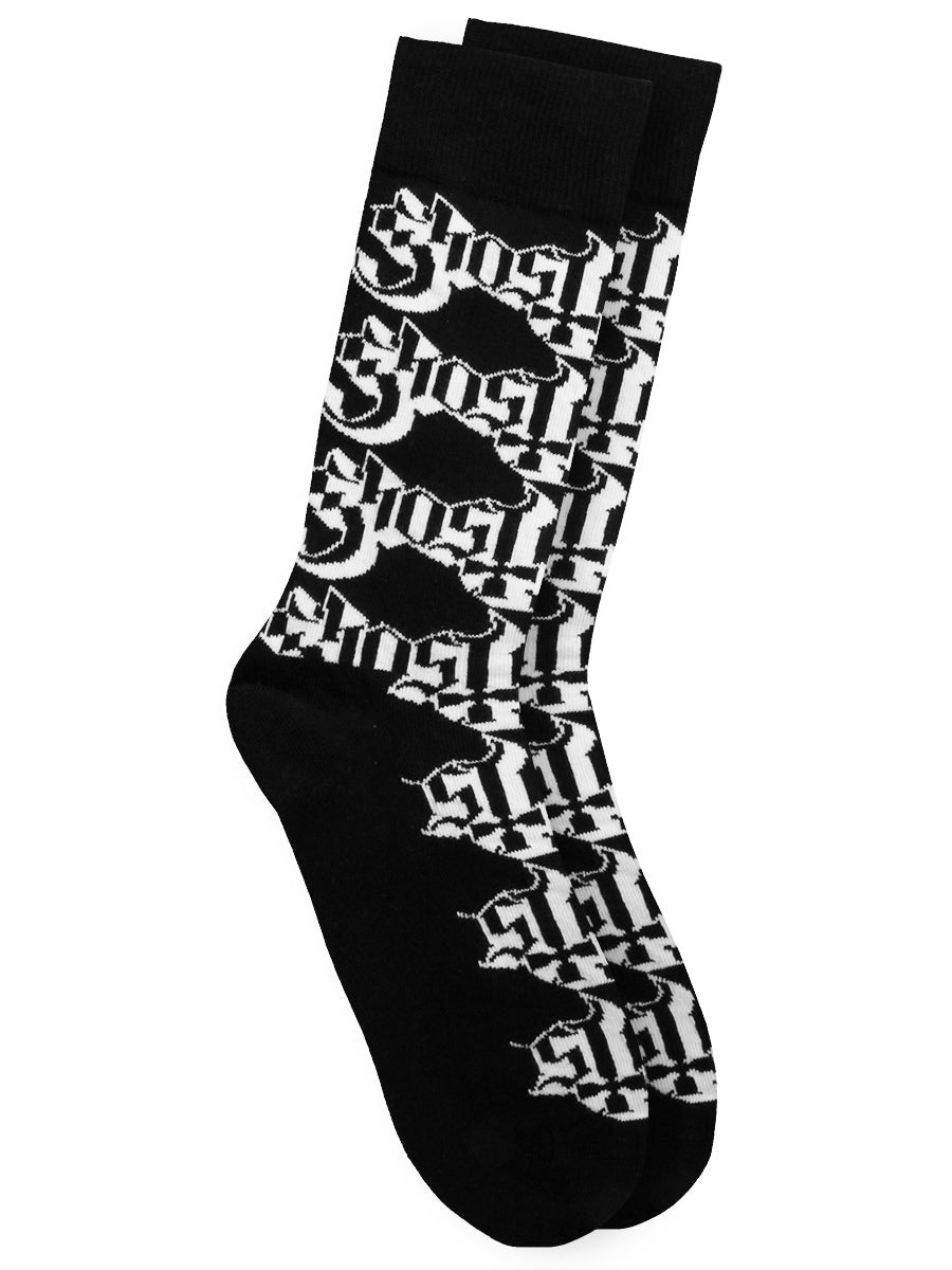 Ghost Logo Pattern Ankle Socks (UK Size 7 - 11)