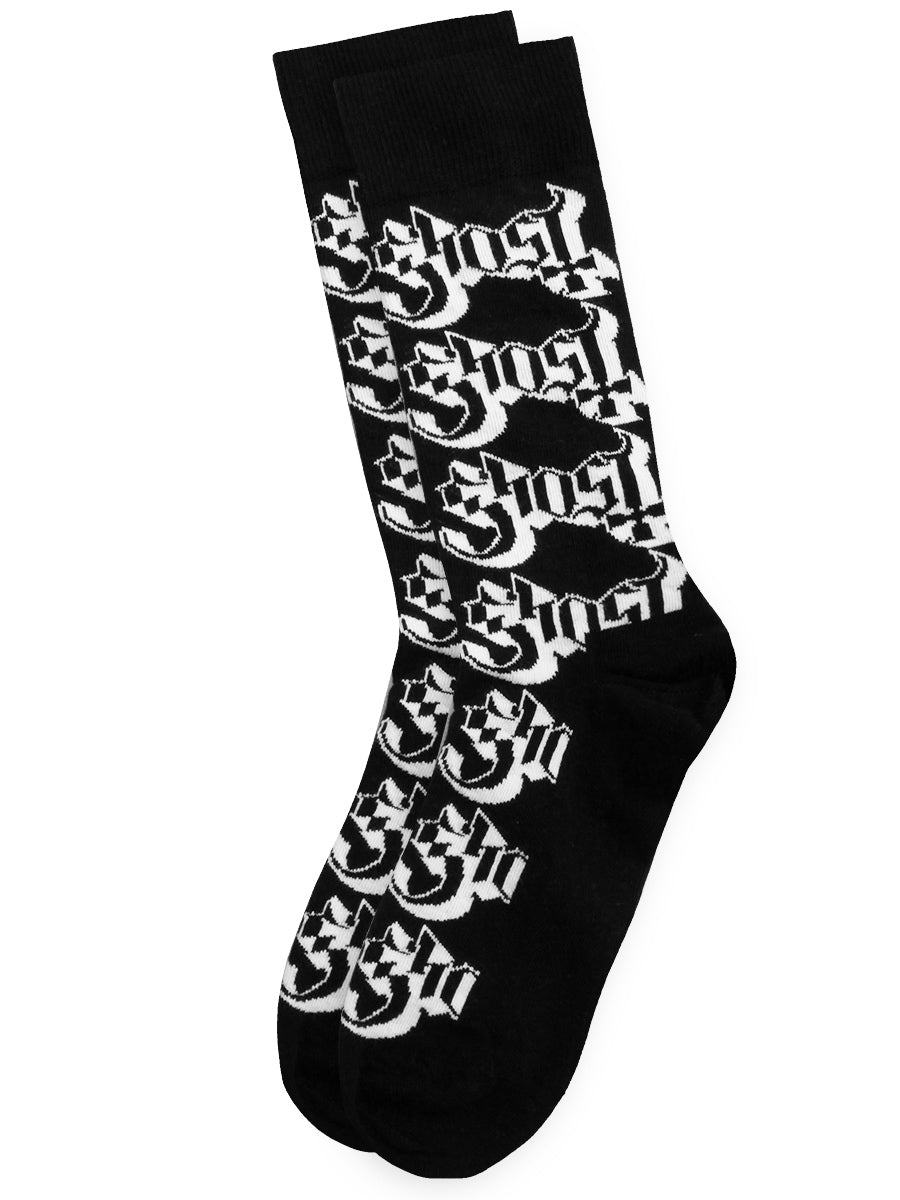 Ghost Logo Pattern Ankle Socks (UK Size 7 - 11)