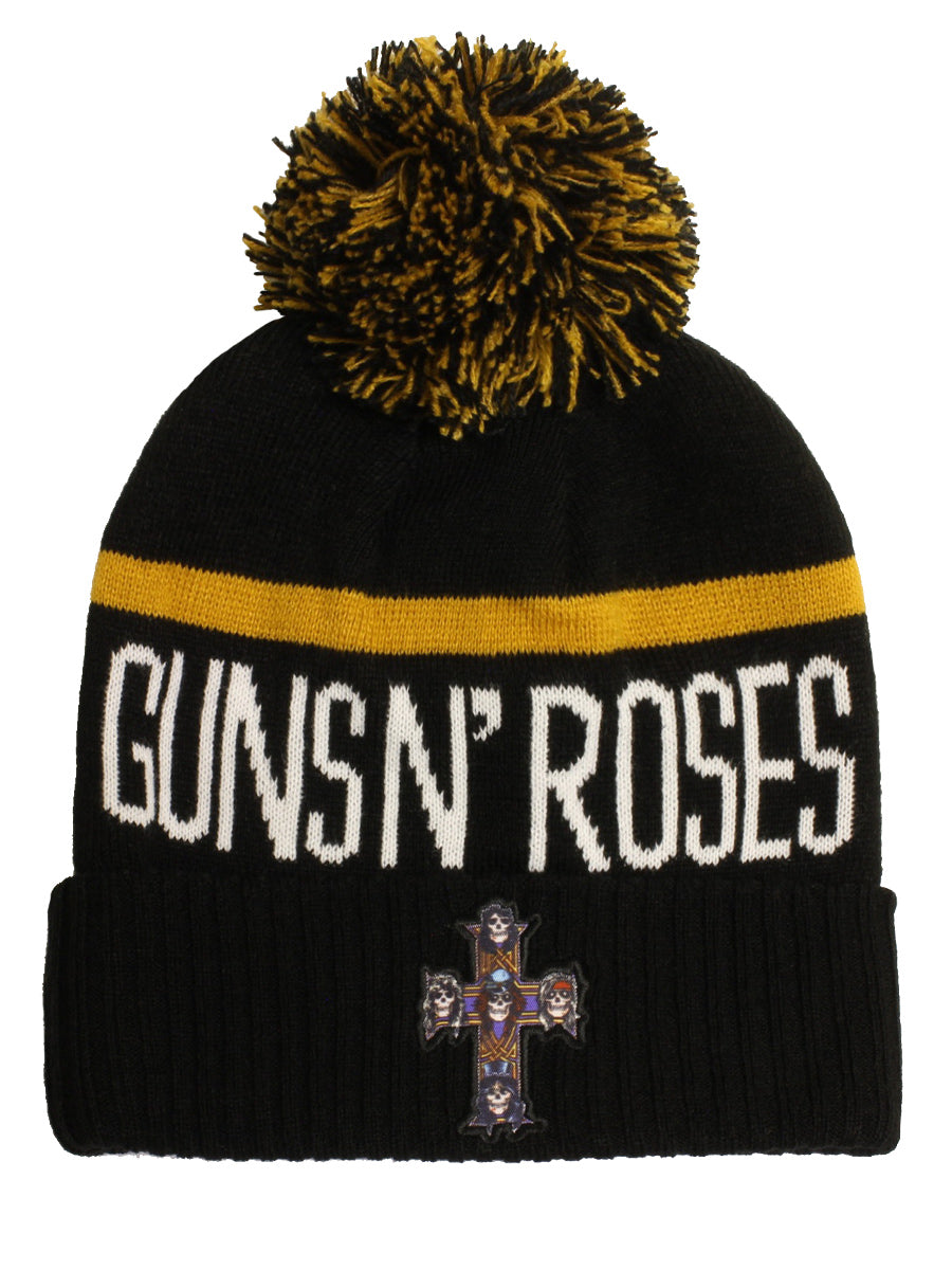 Guns N' Roses Cross Bobble Beanie Hat