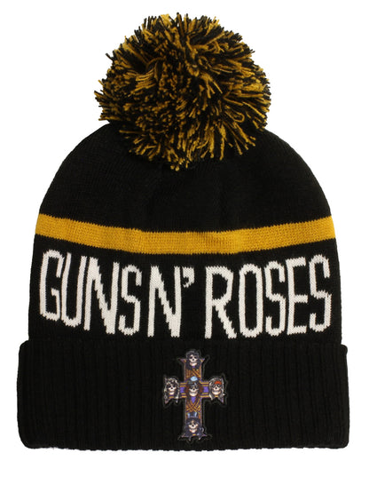 Guns N' Roses Cross Bobble Beanie Hat