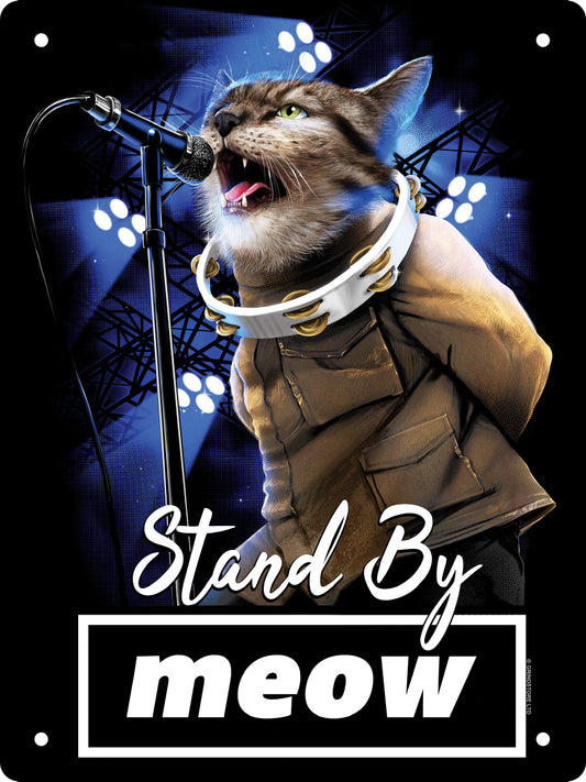 Playlist Pets Stand By Meow Mini Tin Sign