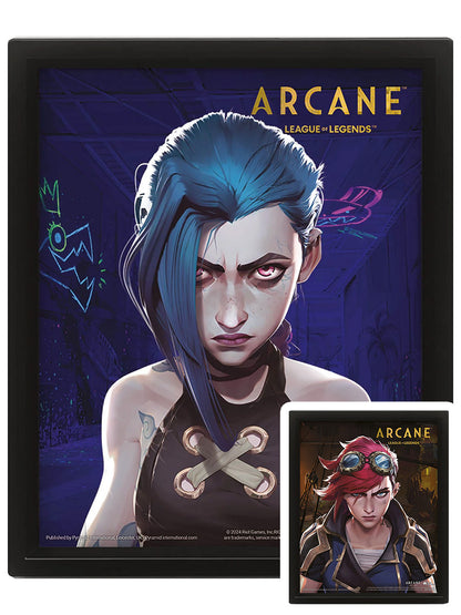 Arcane Jinx/Vi Framed 3D Lenticular Poster