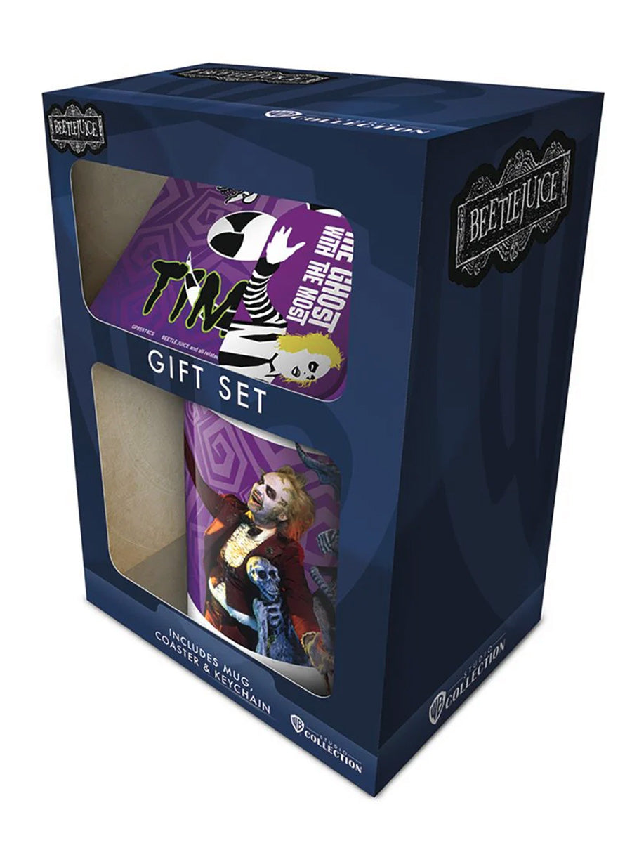 Beetlejuice The Ghost With The Most Mug, Coaster & Keychain Gift Set