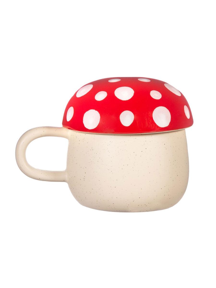 Red Mushroom Mug with Lid