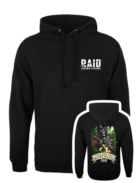 RAID: Shadow Legends Deathknight No One Is Worthless Black Pullover Hoodie