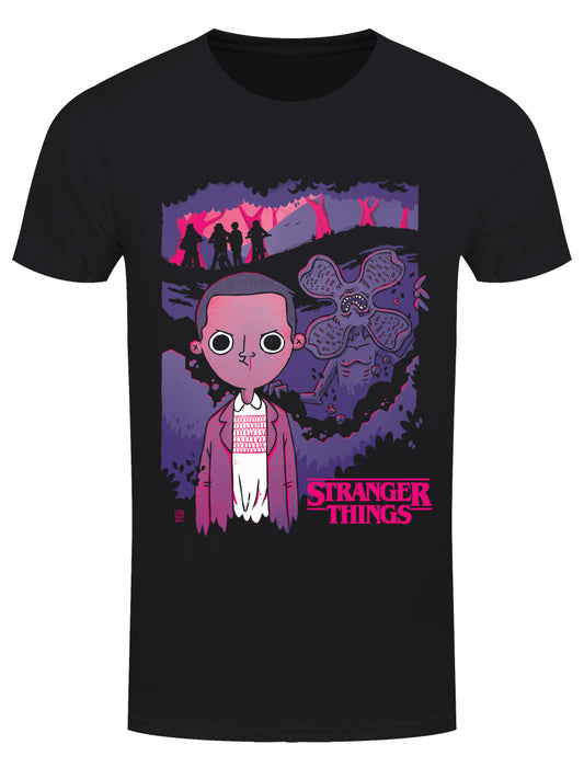 Stranger Things Demo-Toon Men's Black T-Shirt