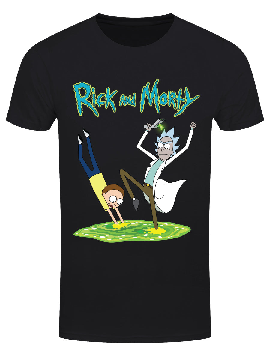 Rick And Morty Portal Men's Black T-Shirt