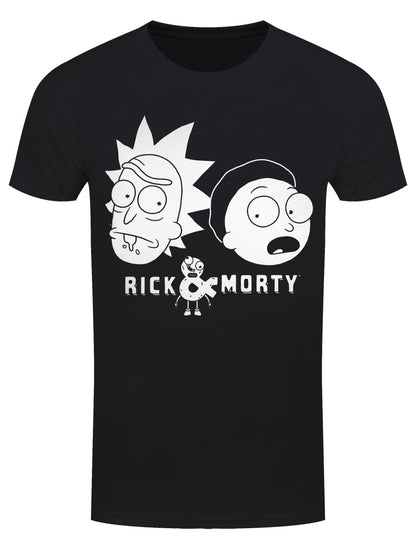 Rick And Morty Faces Men's Black T-Shirt