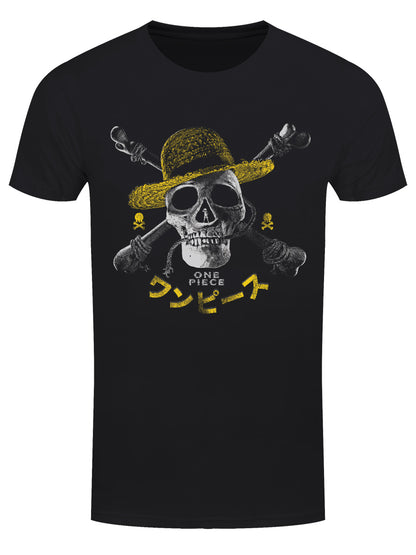 One Piece Live Action Skull Hat Men's Black T-Shirt