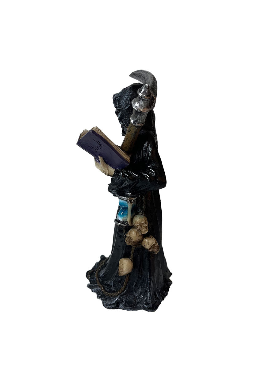 The Reaper Figurine with Book of the Dead & Scythe