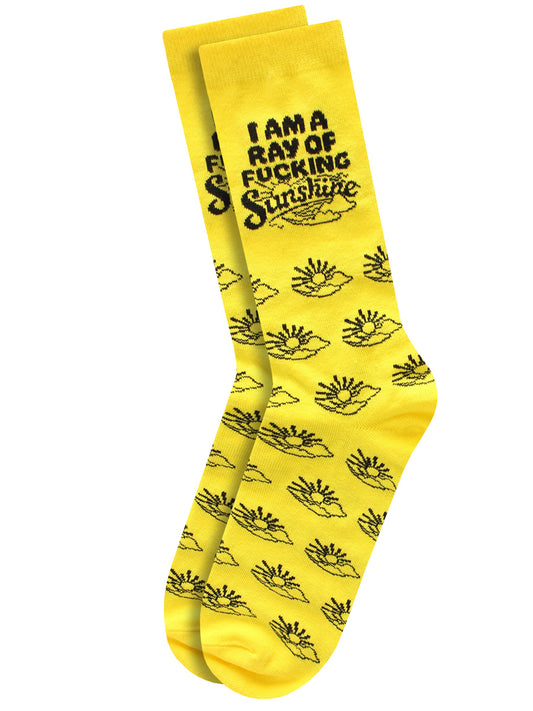 Twisted Soles Ray of Fucking Sunshine Novelty Adult Socks (1 Pair) Size Options