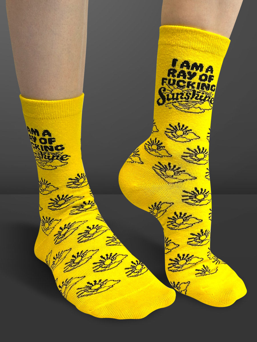 Twisted Soles Ray of Fucking Sunshine Novelty Adult Socks (1 Pair) Size Options