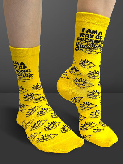 Twisted Soles Ray of Fucking Sunshine Novelty Adult Socks (1 Pair) Size Options