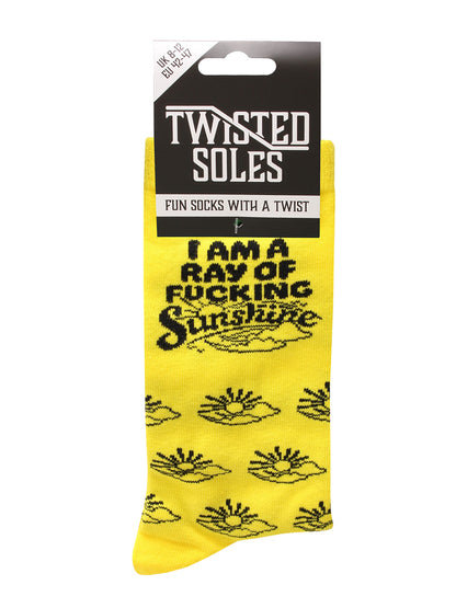 Twisted Soles Ray of Fucking Sunshine Novelty Adult Socks (1 Pair) Size Options