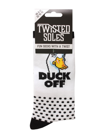 Twisted Soles Duck Off Novelty Adult Socks (1 Pair) Size UK 8-12