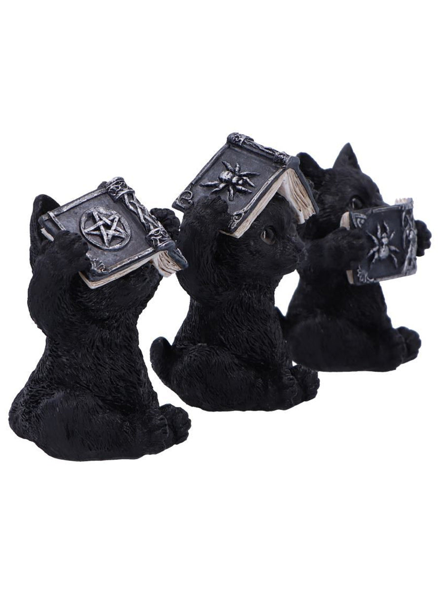 Three Wise Spell Cats Figurines - Set of 3