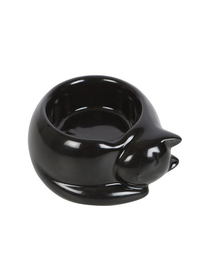 Black Cat Ceramic Tealight Candle Holder