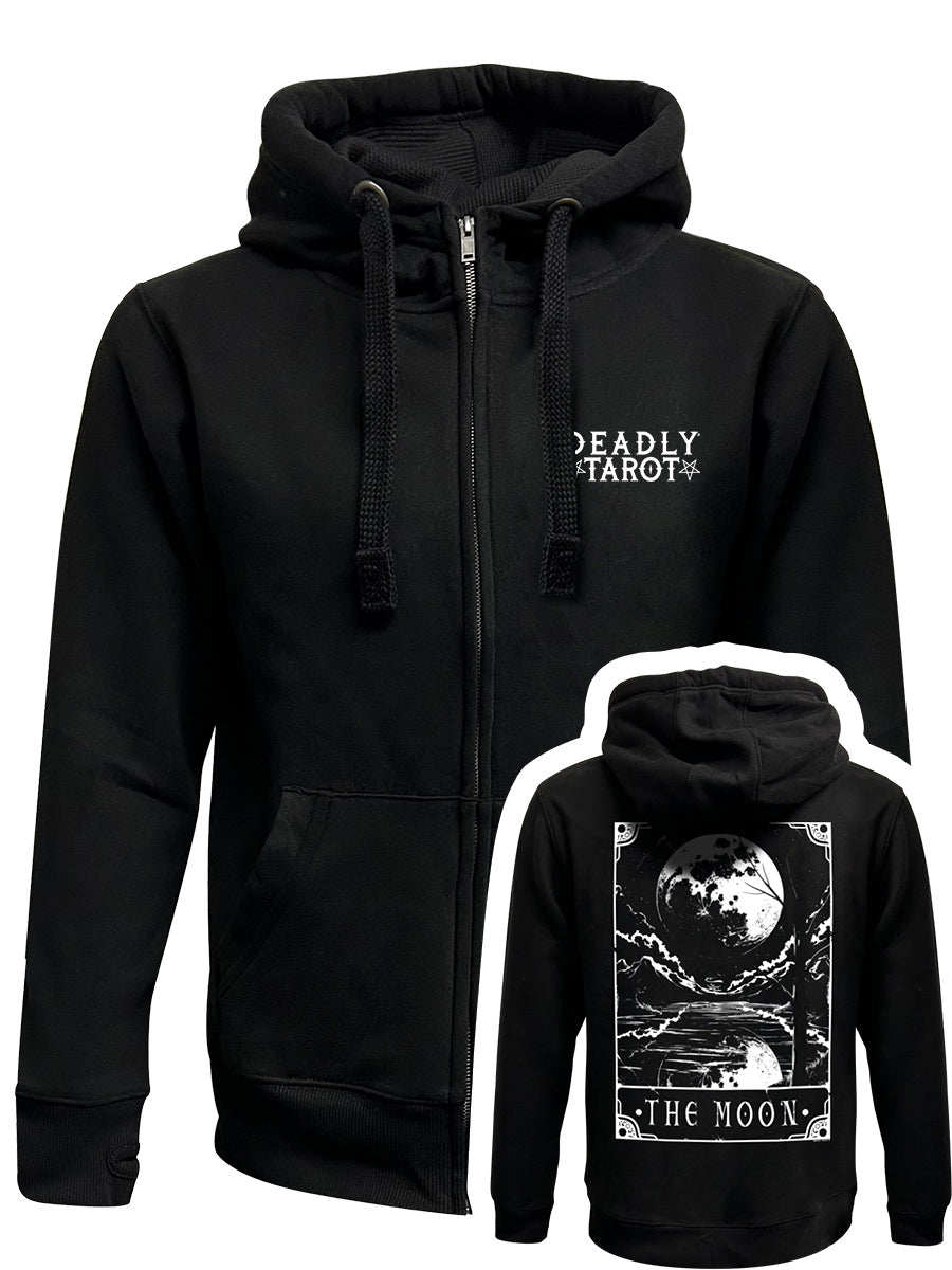 Deadly Tarot - The Moon Black Zipped Hoodie