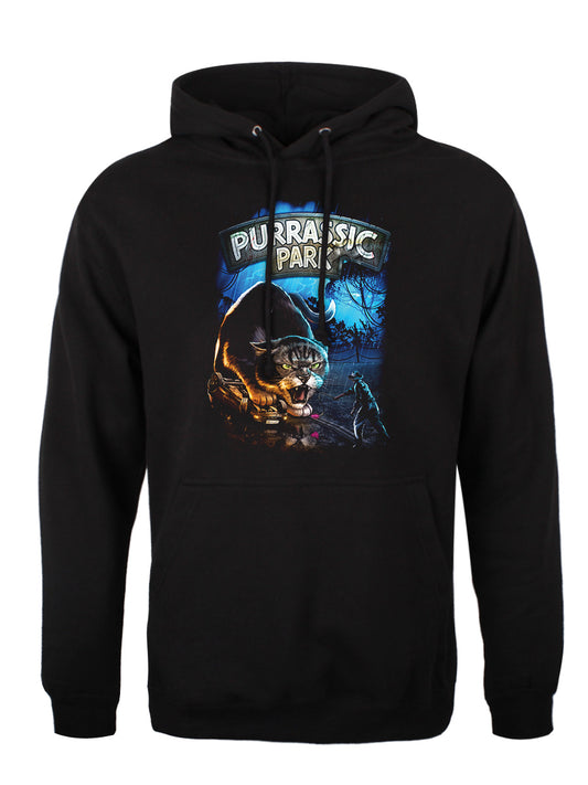 Horror Cats Purrassic Park Men's Black Pullover Hoodie