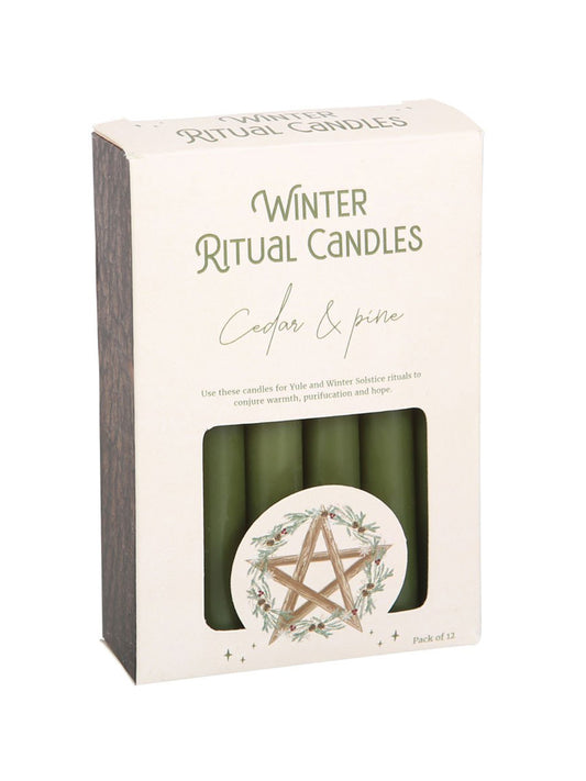 Cedar & Pine Winter Ritual Spell Candles - Pack of 12