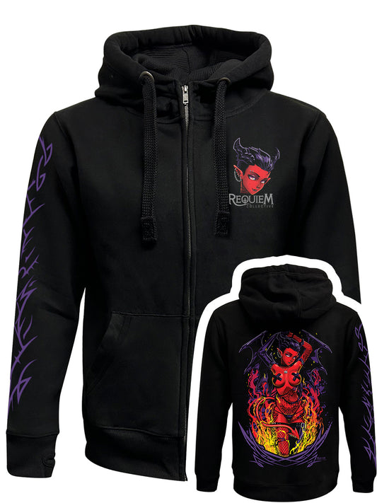 Requiem Collective Scarlett Black Zipped Hoodie