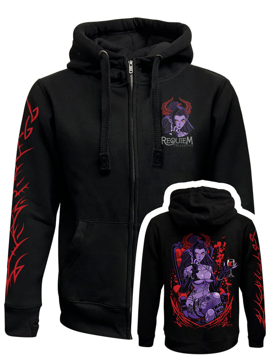 Requiem Collective Rose Black Zipped Hoodie