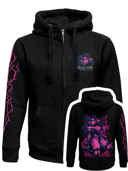 Requiem Collective Kat Black Zipped Premium Hoodie