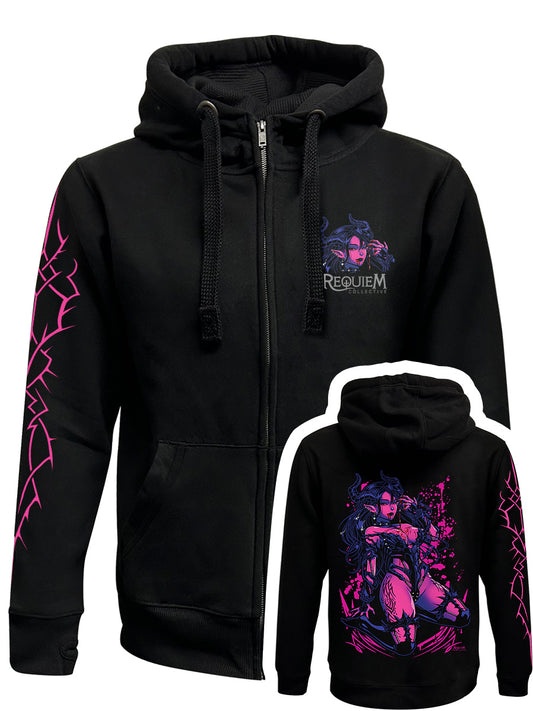 Requiem Collective Kat Black Zipped Hoodie