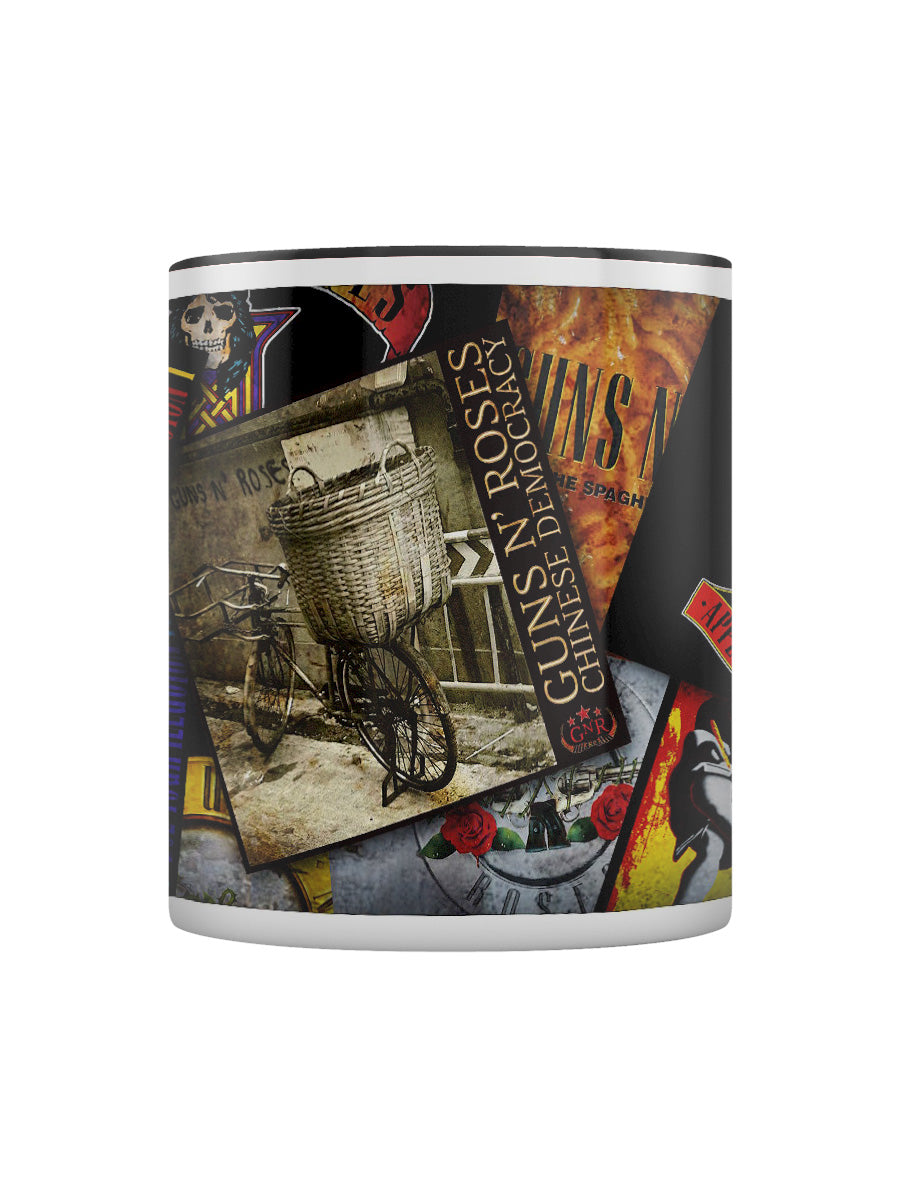 Guns N' Roses (Albums Collage) Black Coloured Inner Mug