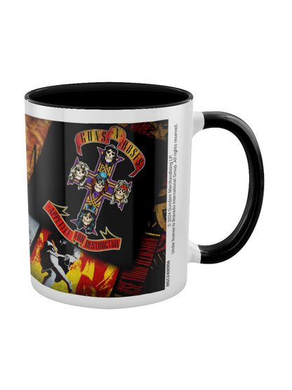 Guns N' Roses (Albums Collage) Black Coloured Inner Mug