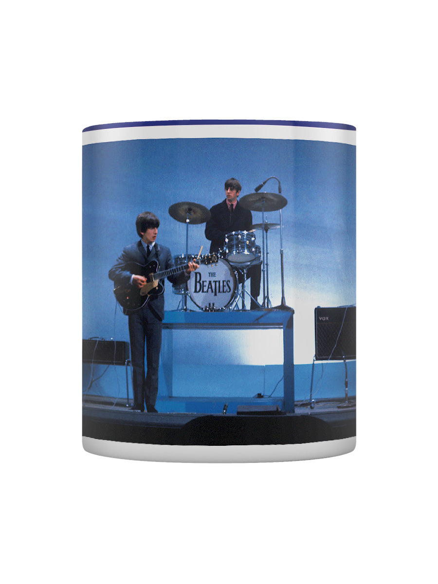 The Beatles (Band Shot) Blue Coloured Inner Mug