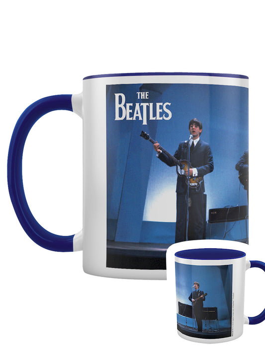 The Beatles (Band Shot) Blue Coloured Inner Mug