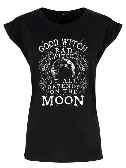 It All Depends On The Moon Ladies Black Premium T-Shirt