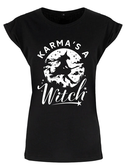 Karma's A Witch Ladies Black Premium T-Shirt