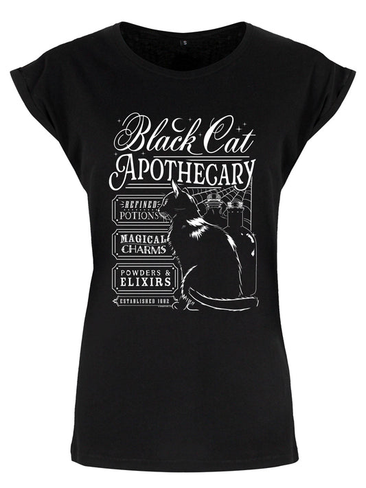 Black Cat Apothecary Ladies Black Premium T-Shirt