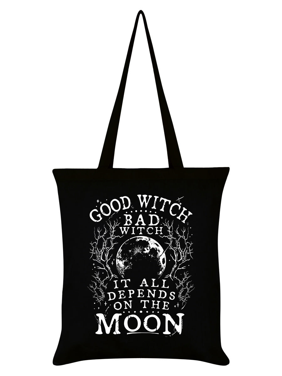 It All Depends On The Moon Black Tote Bag