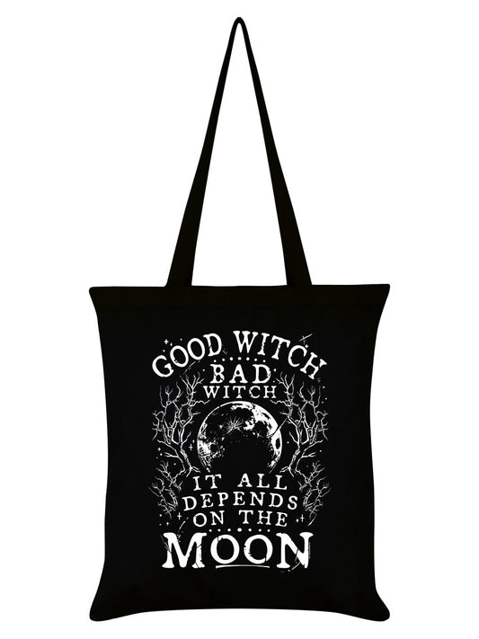 It All Depends On The Moon Black Tote Bag