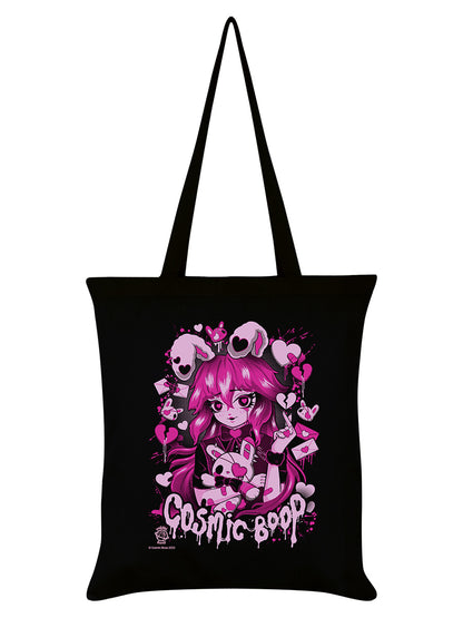 Cosmic Boop Love Letters Black Tote Bag