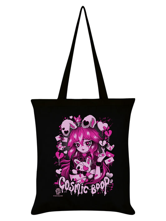 Cosmic Boop Love Letters Black Tote Bag