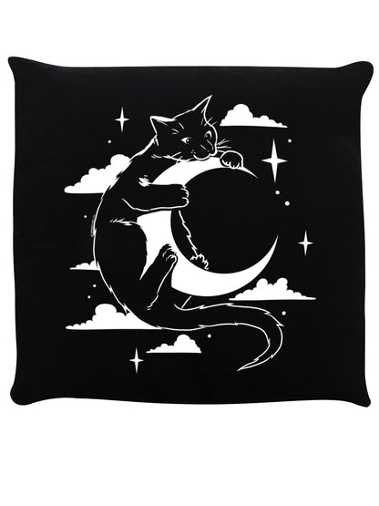 Moon Feline Fun Black Cushion