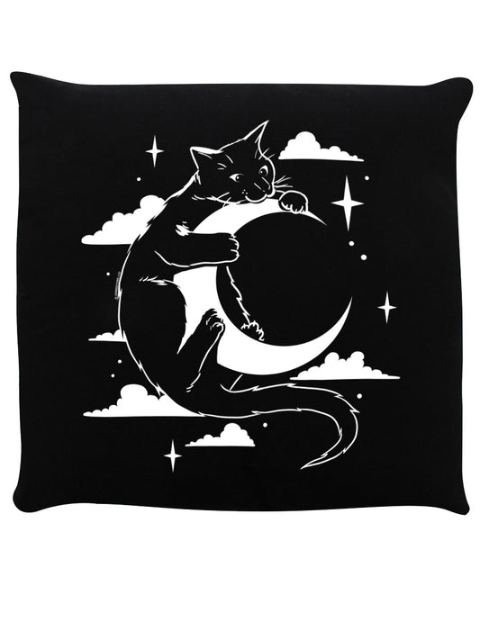 Moon Feline Fun Black Cushion