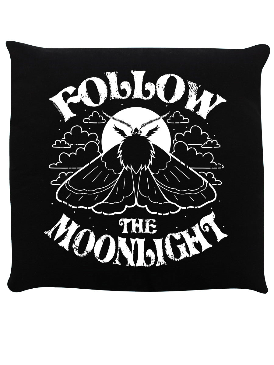 Follow The Moonlight Black Cushion