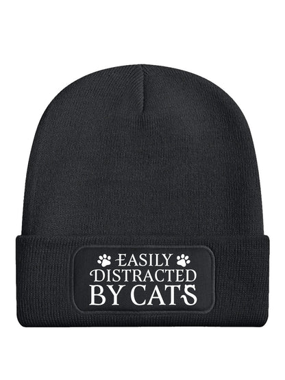 Easily Distracted by Cats Graphite Grey Beanie