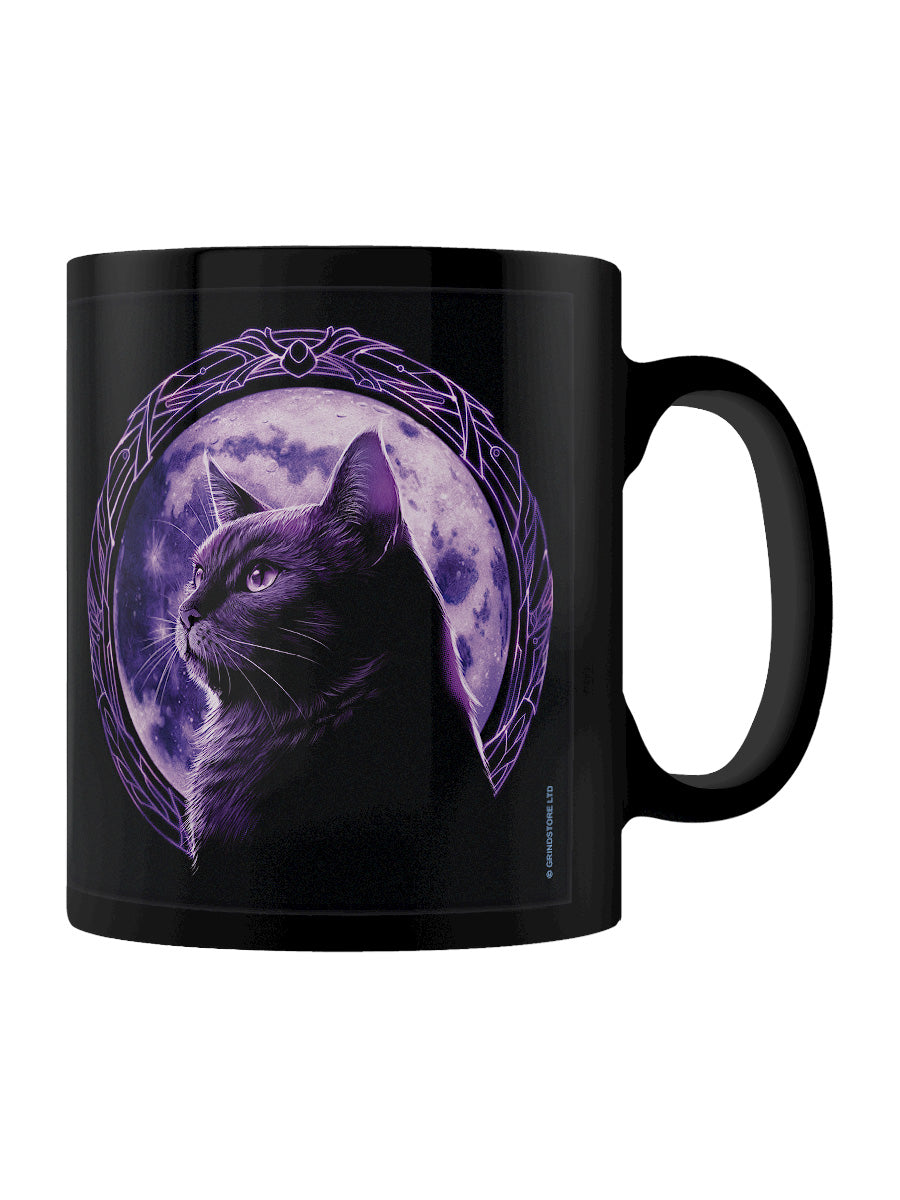 Moonlight Kitten Black Mug