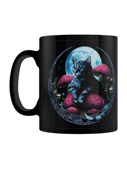 Mushroom Kitten Black Mug