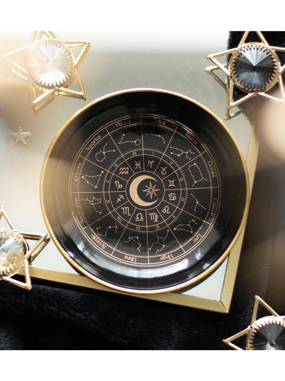 Black Astrology Wheel Trinket Dish