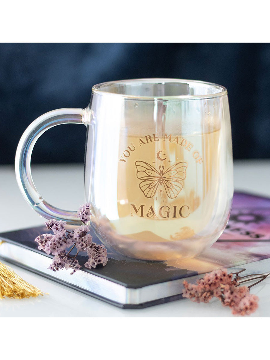 You Are Made of Magic Iridescent Double Walled Glass Mug