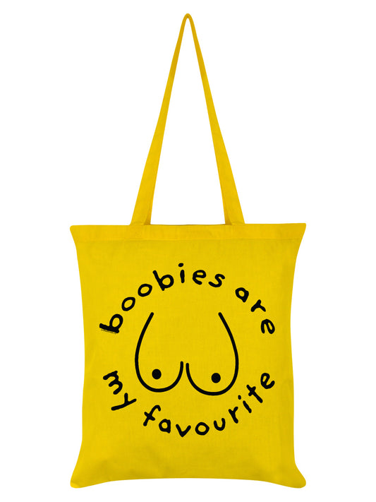 Boobies Are My Favourite Yellow Tote Bag