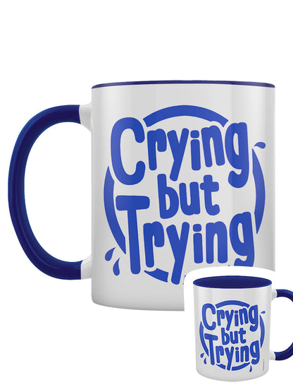 Crying But Trying Blue Inner 2-Tone Mug